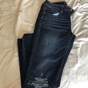 American eagle distressed dark jeans